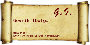 Govrik Ibolya névjegykártya